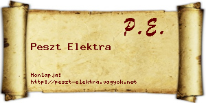 Peszt Elektra névjegykártya